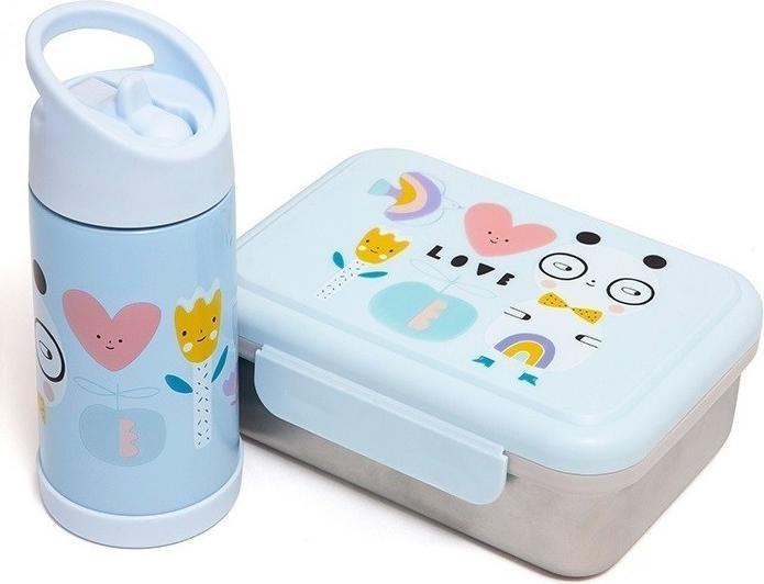 Actual product image Petit Monkey Stainless steel lunch box, Panda Love