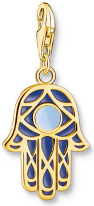 Thomas Sabo Charm-Anhänger Fatima's Hand mit Kaltemaille vergoldet (925er Silber, Emaille)