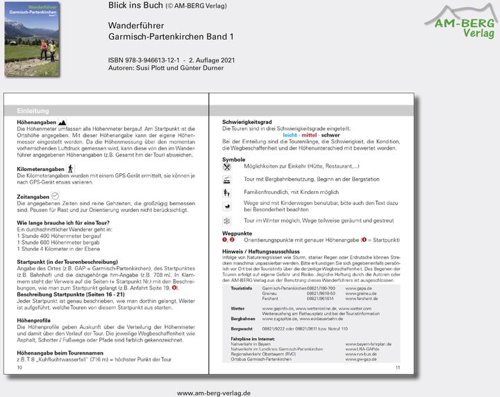 Produktbild Wanderführer Garmisch-Partenkirchen Band 1 (Deutsch, Susi Plott, Günter Durner, 2021)