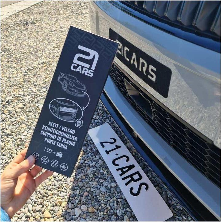 Immagine prodotto 21cars Klett Wechselschild Nummernschild Kennzeichenhalter | Rahmenlos (Effigie)