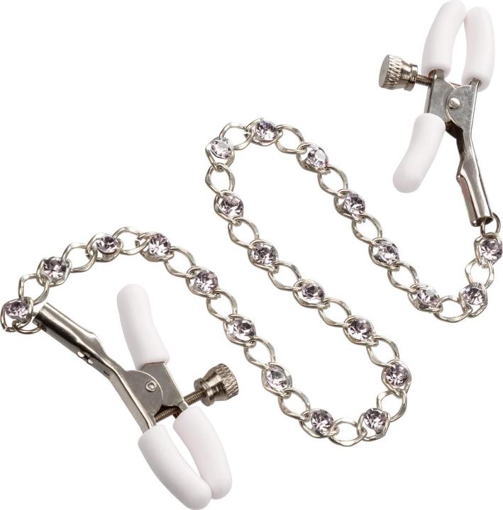 Actual product image CalExotics Crystal Chain Nipple Clamps