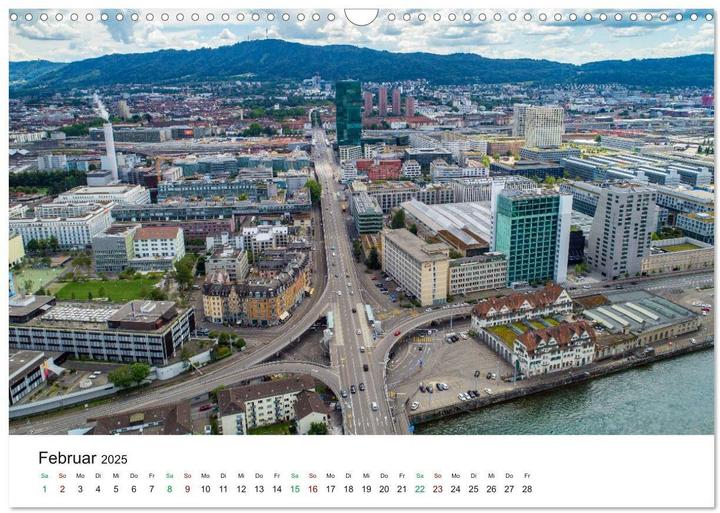 Produktbild Luftbildkalender Zrich (Wandkalender 2025 DIN A3 quer), Monatskalender (A3, Deutsch)