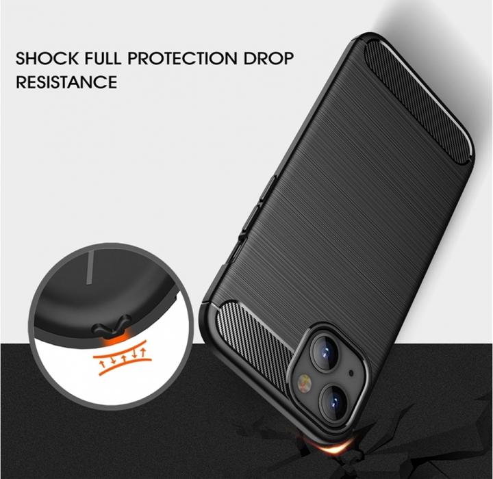 Actual product image Screenguard Carbon Brushed Soft TPU Case (Apple iPhone 13)