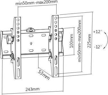 Image du produit Gembird WM-42T-02 Support TV (42") Noir (Mur, 42", 30 kg)
