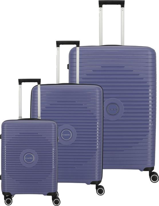 Travelite Orbita 4 Rollen Kofferset 3-teilig mit Dehnfalte (208 l, XL (ab 115l))