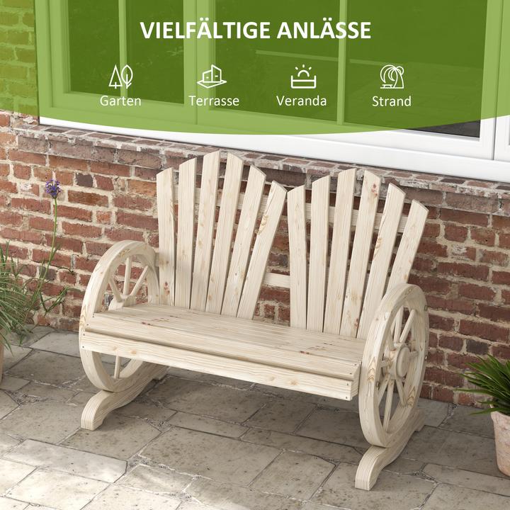 Produktbild Outsunny Gartenbank im Wagenrad-Design