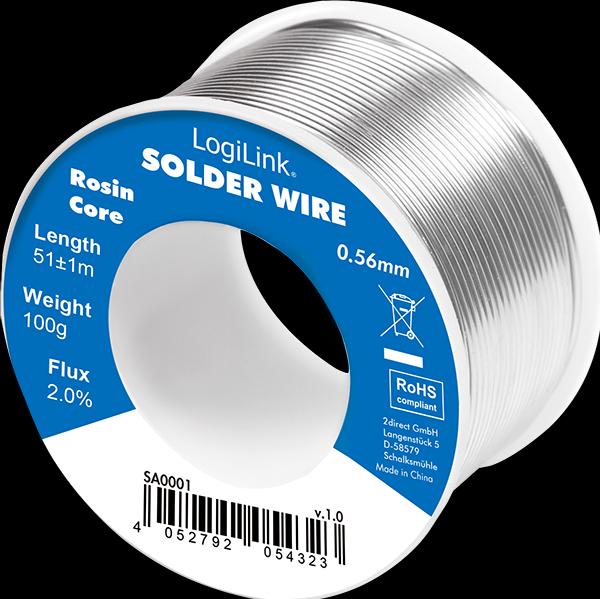 Image du produit LogiLink Fil à souder Ø 0,56 mm, teneur en cuivre 2%, rouleau de 100g