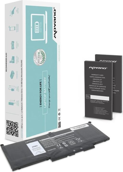 Actual product image Movano battery for Dell Latitude 7390 7490 (7.4V-7.6V) (5800 mAh) (4 Cells, 5800 mAh)