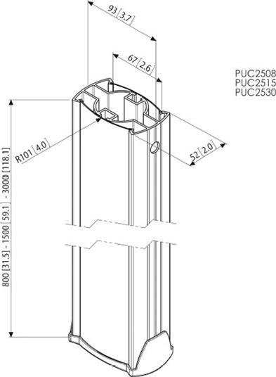 Immagine prodotto Vogels Professional PUC 2508 - Componente di montaggio (asta) (Soffitto)
