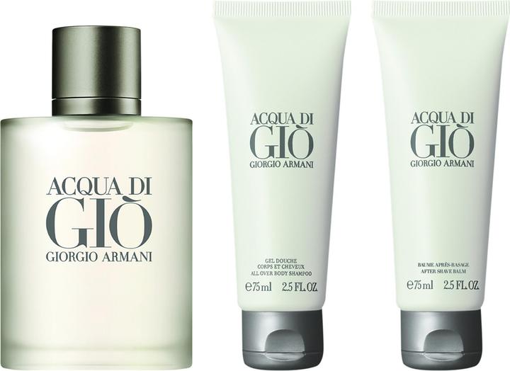 Actual product image Giorgio Armani Acqua di Gio Homme Eau de Toilette 100ml+Shower Gel 75ml+Balm 75ml Set (Fragrance set)