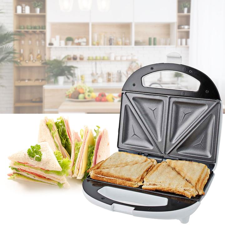 Actual product image Nedis KASM110FWT Sandwich Maker 700 W 20.5 x 12 cm Automatic Temperature Control ABS (EU plug)