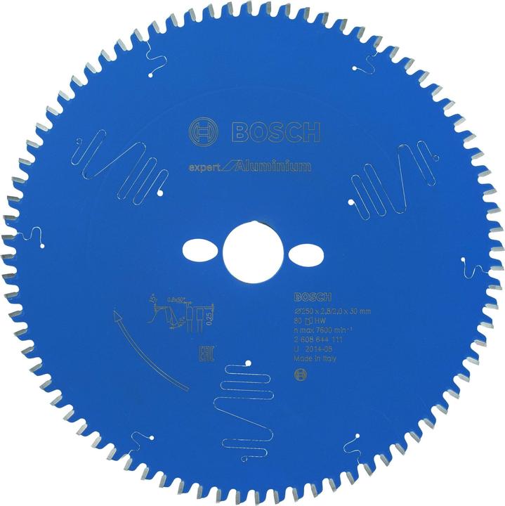 Bosch Professional Zubehör Lama circolare Expert per alluminio, 250 x 30 x 2,8 mm, 80