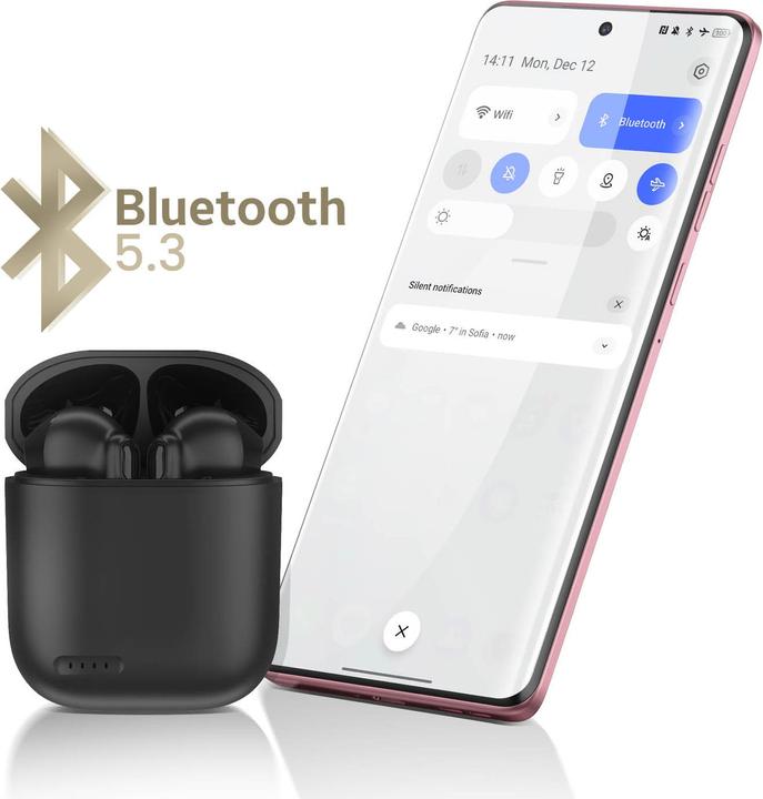 Produktbild Akashi Kabelloses Bluetooth 5.0-Headset, 12 Stunden Akkulaufzeit, – Rosa (12 h, Kabellos)