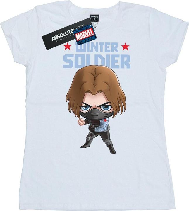 Actual product image Womens/Ladies Winter Soldier Bucky Toon Cotton T-Shirt (XL)