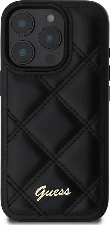 Actual product image Guess GUHCP16XPSQSQSK iPhone 16 Pro Max 6.9" czarny/black hardcase Quilted Metal Logo (Apple iPhone 16 Pro Max)