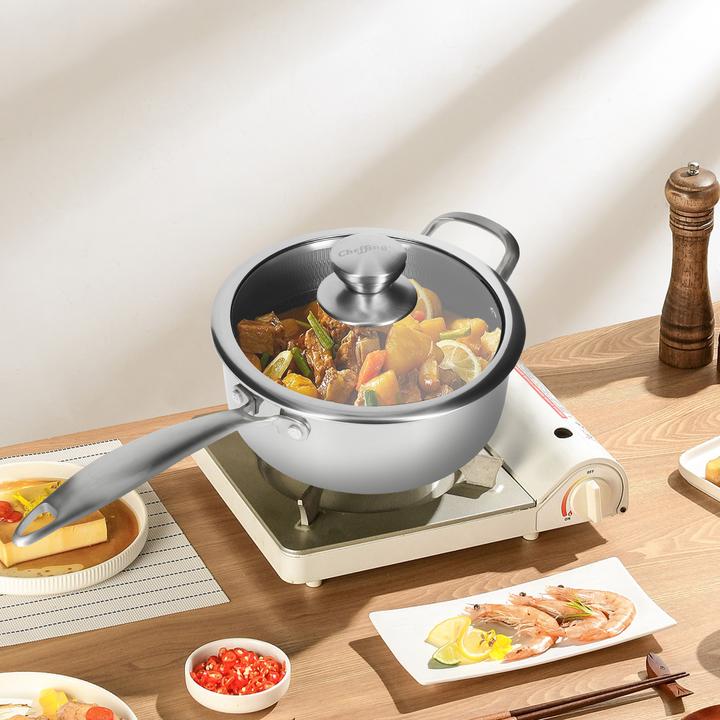 Actual product image Cheffinger Saucepan 20 cm - stainless steel (20 cm, Pot, Stainless steel)