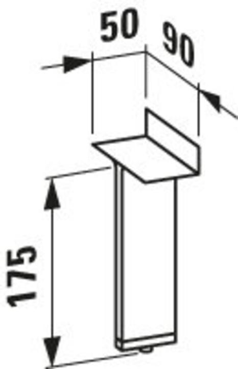 Laufen Kartell Füsse, für Sets H860331/3/5/7 und Hochschrank, H4076600330001