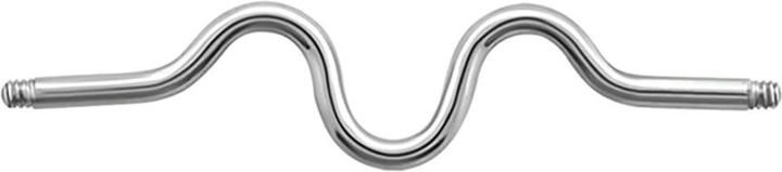 Star Piercing Barbell-Stab silber zig zag (ohne Messing, Chirurgenstahl 316L)