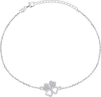 Produktbild Brilio Silver - Silver bracelet Four-leaf clover with zircons BRC69W
