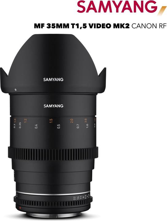 Produktbild Samyang MF 35mm T1,5 VDSLR MK2 Canon RF (Canon RF, Vollformat, APS-C / DX, Micro Four Thirds)