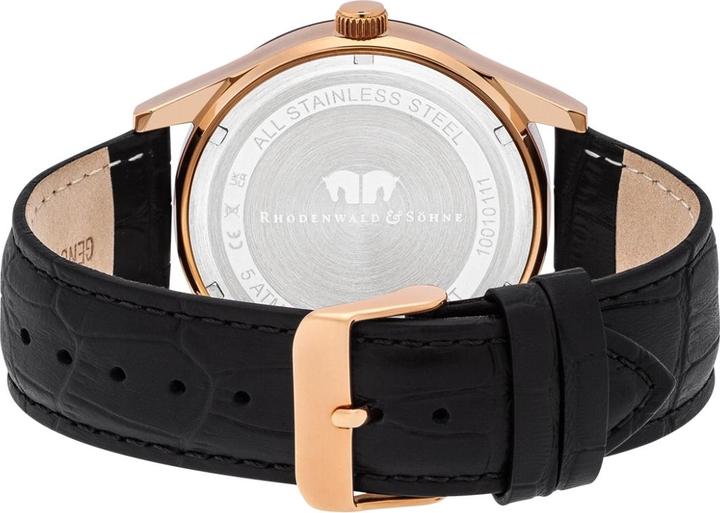 Actual product image Mens quartz watch Couragian genuine leather black - 4470 (Analogue wristwatch, 43 mm)