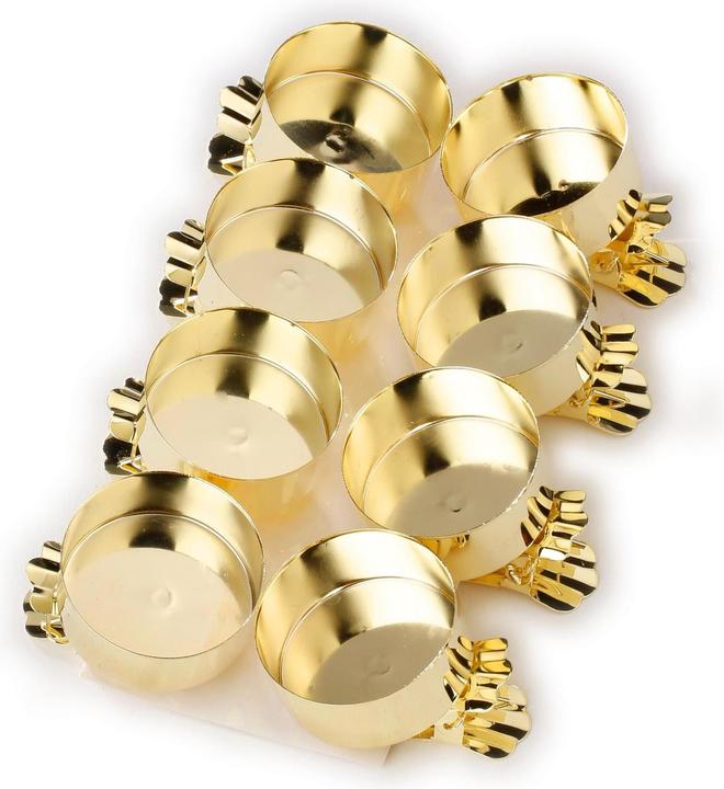 Immagine prodotto Inge’s Glas Christmas Decor Porta tealight Clip Ø 5 cm, 8 pezzi, oro (5 x 13 x 22 cm)