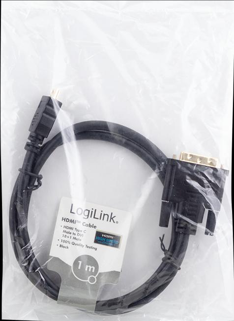 Actual product image LogiLink mini HDMI (Typ C) — DVI (1 m, DVI, HDMI)