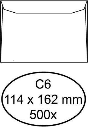 Produktbild Quantore 500 weisse gummierte Umschläge C6 114 x 162 mm (114 x 162 mm, 500 x)