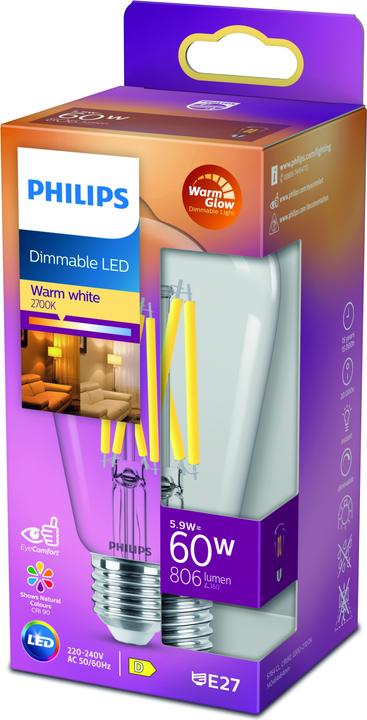 Actual product image Philips LED EyeComfort (E27, 5.90 W, 806 lm, 1 x, D)