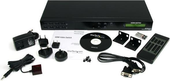 Produktbild StarTech com HDMI Matrix Video Switch mit Audio und RS232 - Umschalter 4:4 - 1920x1080, AV-Matrix-Um