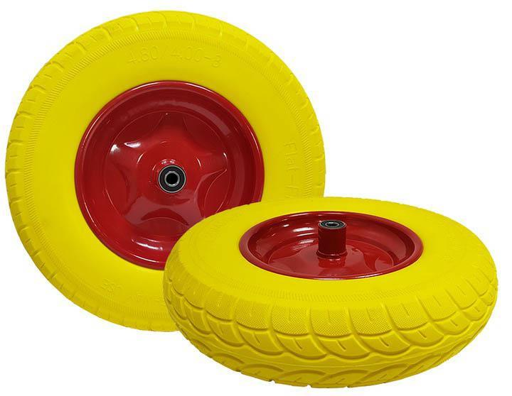 Actual product image MAR PU Wheel 400-8 Wheelbarrow wheel solid rubber with axle 4.80/4.00-8 Polyurethane rubber M251