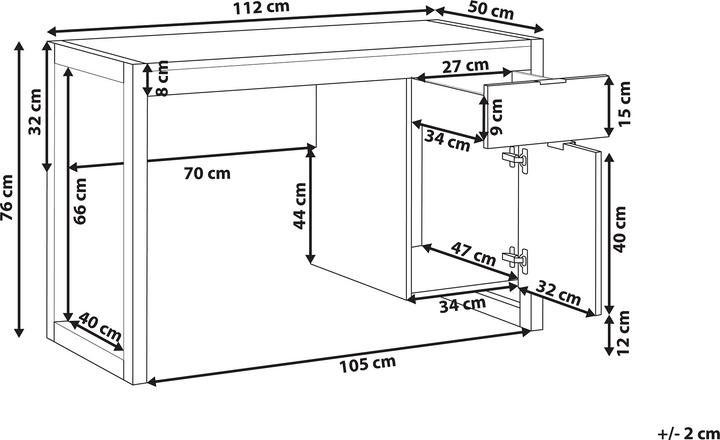 Produktbild Beliani Johnson (112 x 50 x 76 cm)