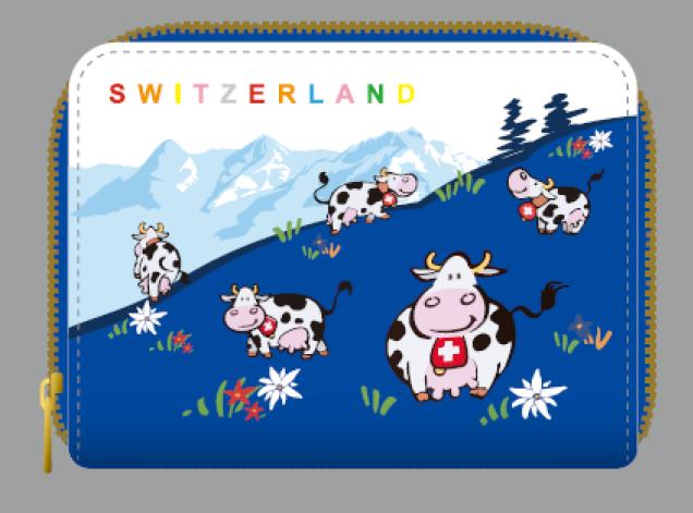 Actual product image CreaDiva Portemonnaie Kühe blau