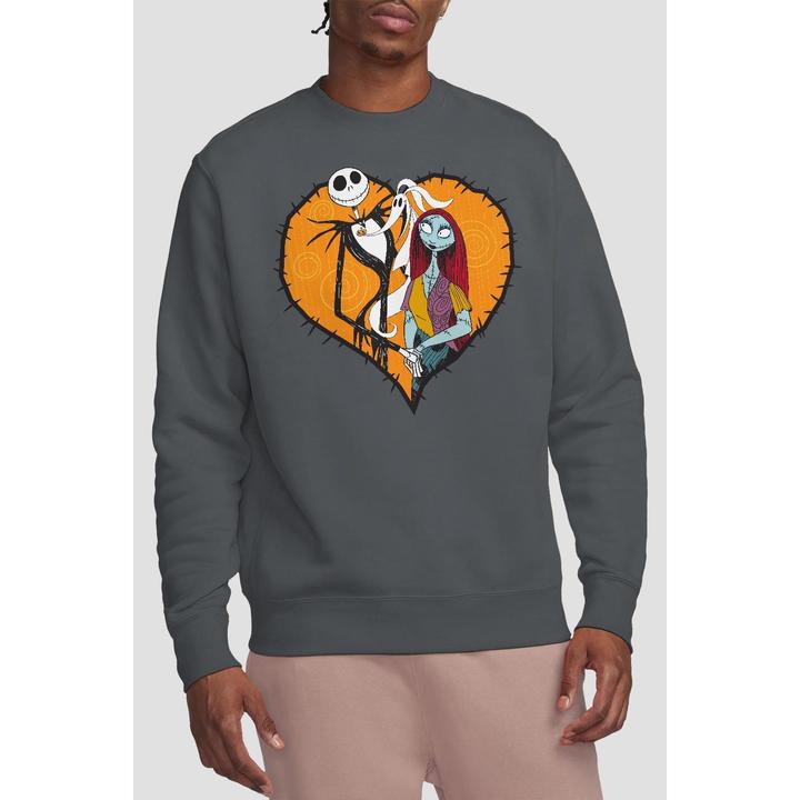 Actual product image The Nightmare Before Christmas Unisex Adult Jack Sally Heart Sweatshirt (XL)