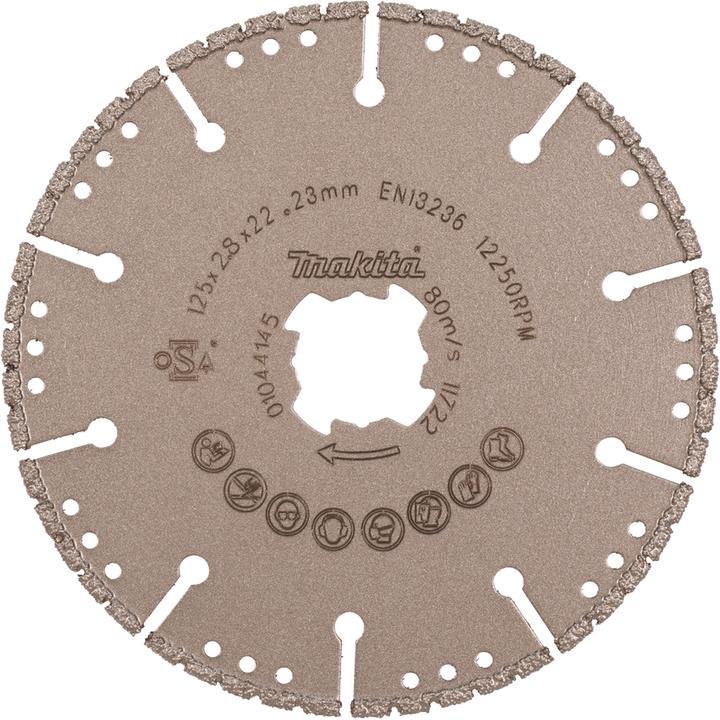 Produktbild Makita Diamanttrennscheibe Schneiden Bohrung 22,23mm X-LOCK Rescue 125mm E-19738
