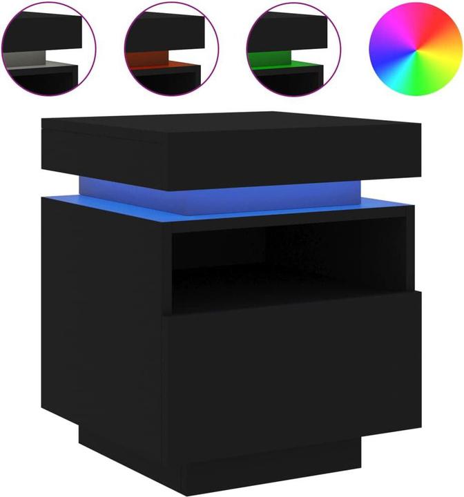 VidaXL Nachttisch mit LED-Leuchten (39 x 40 x 48.5 cm)