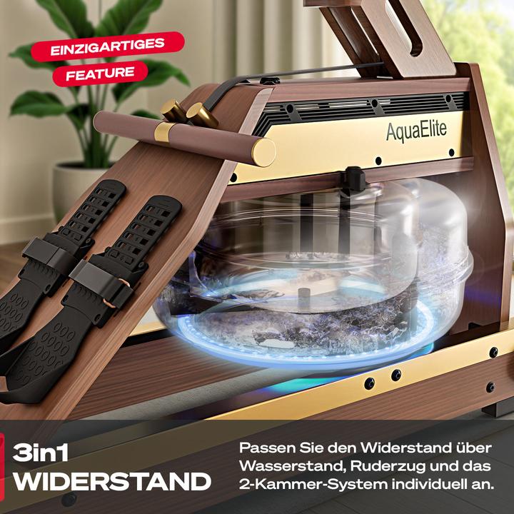 Produktbild (Set-A) Sportstech Rudergerät AquaElite Walnut