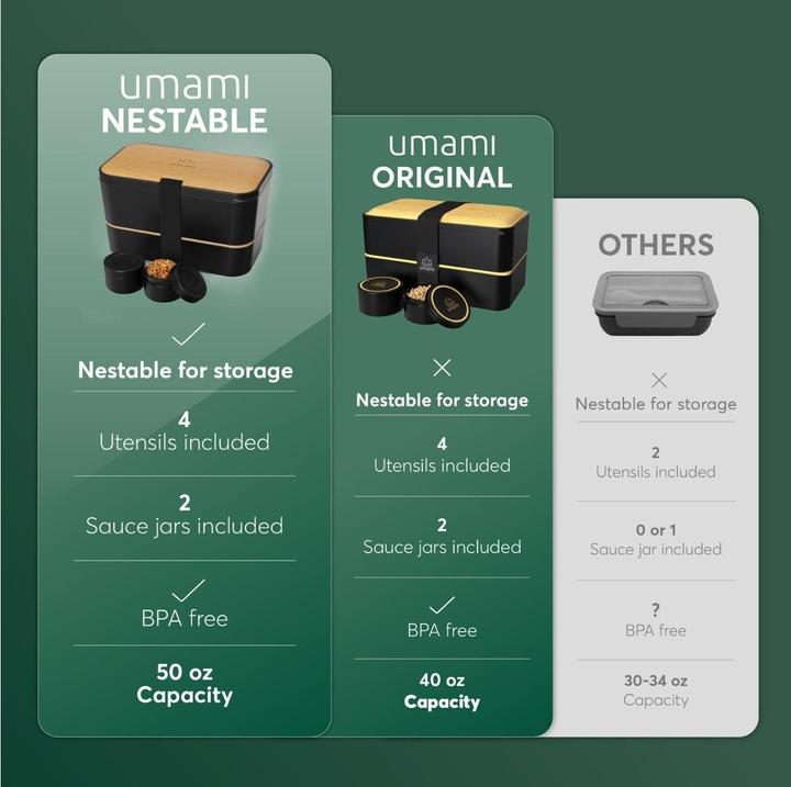 Produktbild Umami Bento Box Nestable L Bamboo Black