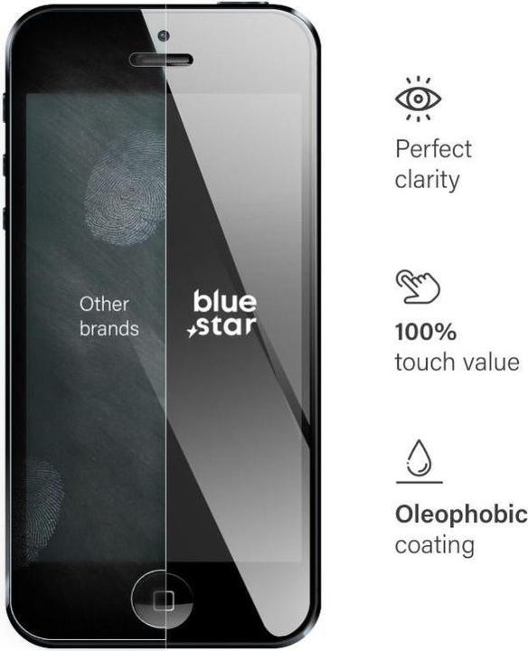 Immagine prodotto Vetro protettivo Blue Star Vetro temperato Blue Star - IPHONE 5/5S (1 Pezzo/i, Apple iPhone 5)