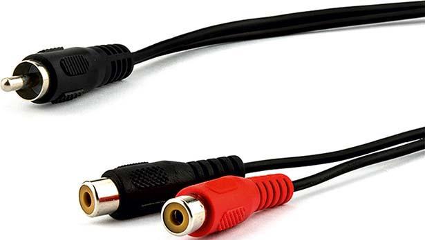 Produktbild E+P B 91. Anschluss 1: 2 x RCA, Anschluss 2: RCA, Kabellänge: 0,2 m, Produktfarbe: Schwarz (0.20 m, Cinch)