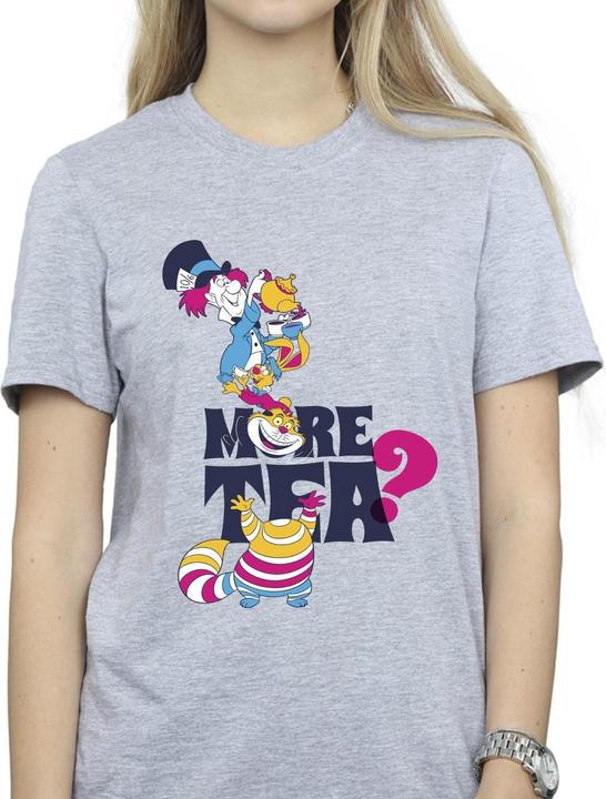 Actual product image Disney Womens/Ladies Alice In Wonderland More Tea Cotton Boyfriend T-Shirt (XXL)