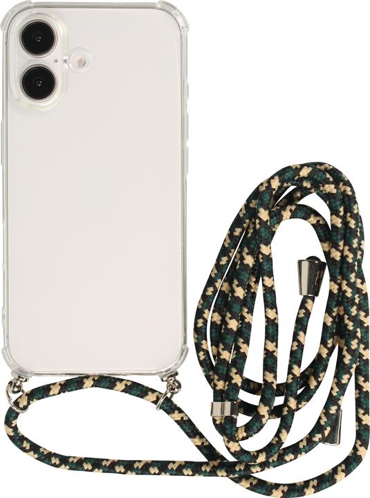 Actual product image PhoneLook Cover rubber transparent bumper with rope green / gold (Apple iPhone 16)