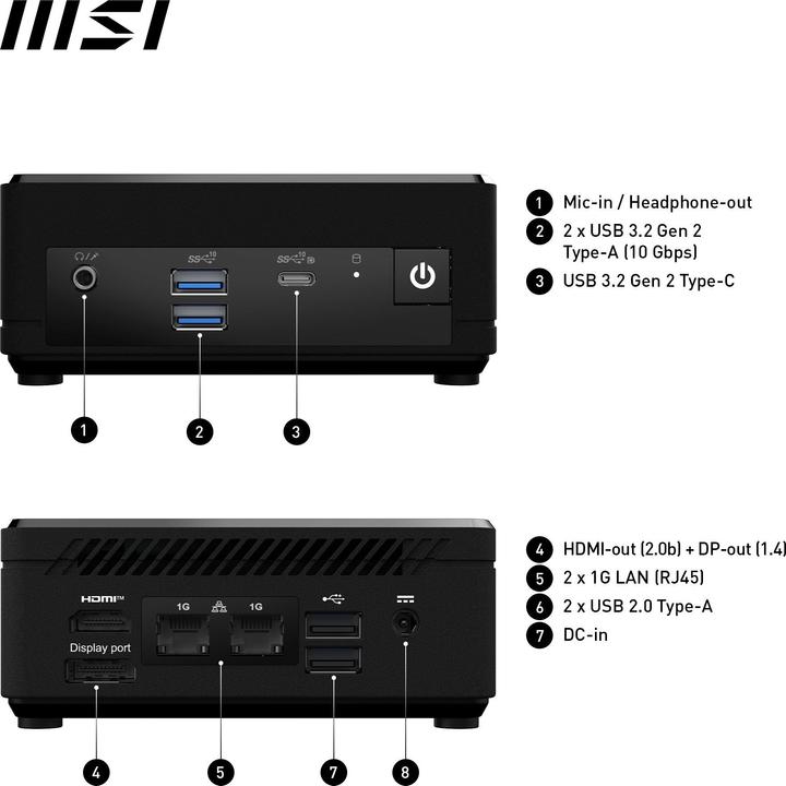 Image du produit MSI Cubi N ADL-007DE (Intel N100, 4 Go, 128 Go, Intel UHD Graphics)