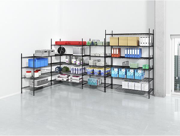 Actual product image Seco Steel wire mesh shelf, black