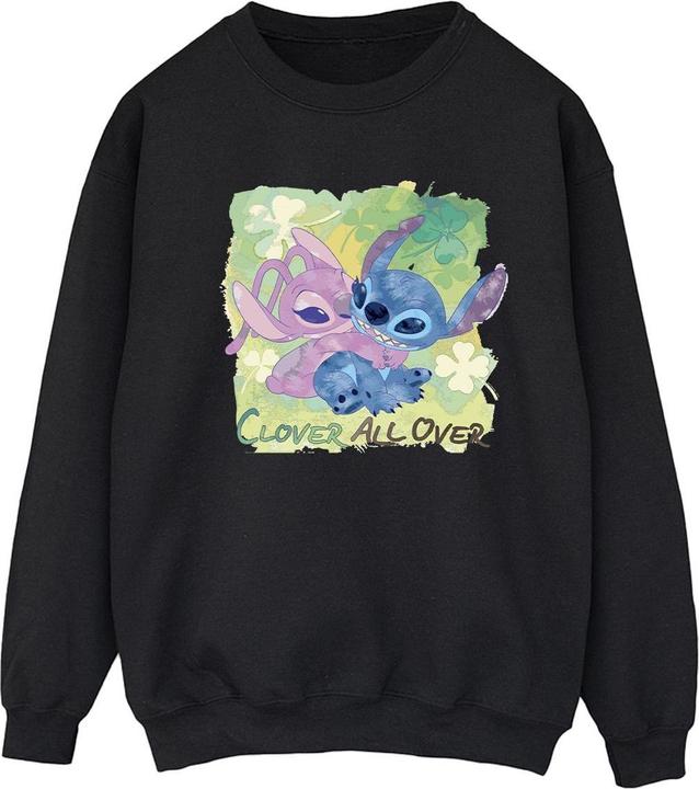 Actual product image Disney Womens/Ladies Lilo And Stitch St Patrick's Day Clover Sweatshirt (XL)