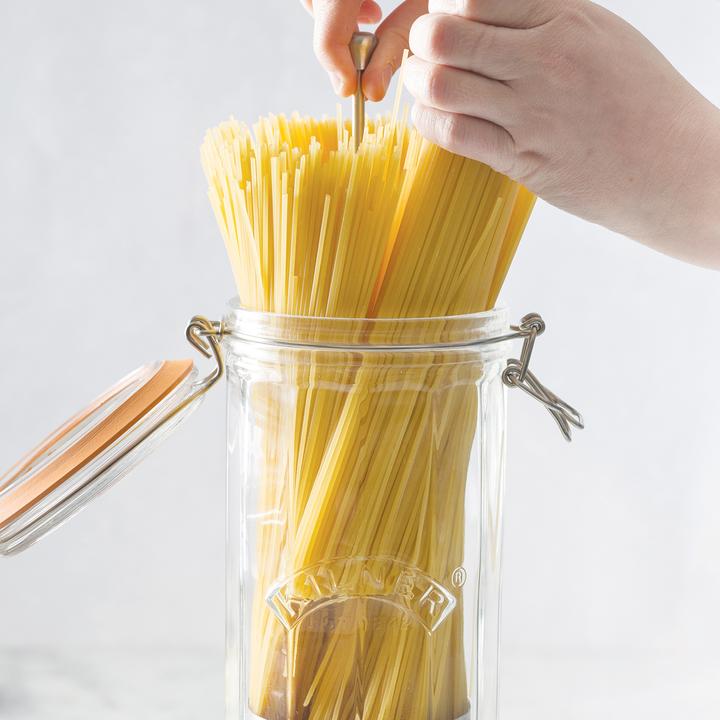 Immagine prodotto Kilner 25.737 Barattolo per spaghetti alto con tappo a clip in vetro, 2,2 litri (2.20 l)