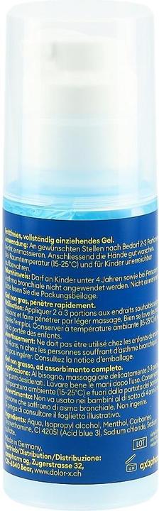 Nährwerte und Zutaten Dolor-X COOL Gel mit Menthol  Airless Dispenser (1 x, 100 ml, 158 g)
