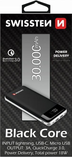 Produktbild Swissten Black Core (30000 mAh, 18 W, 111 Wh)