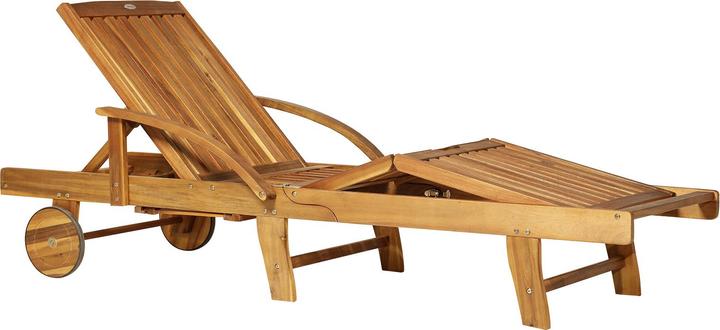 Image du produit Outsunny Chaise longue de jardin pliante en bois de sapin (195 cm)