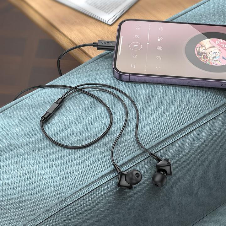 Actual product image Hoco Wired headphones M113 Clear universal digital earphones with microphone iP (Cable)